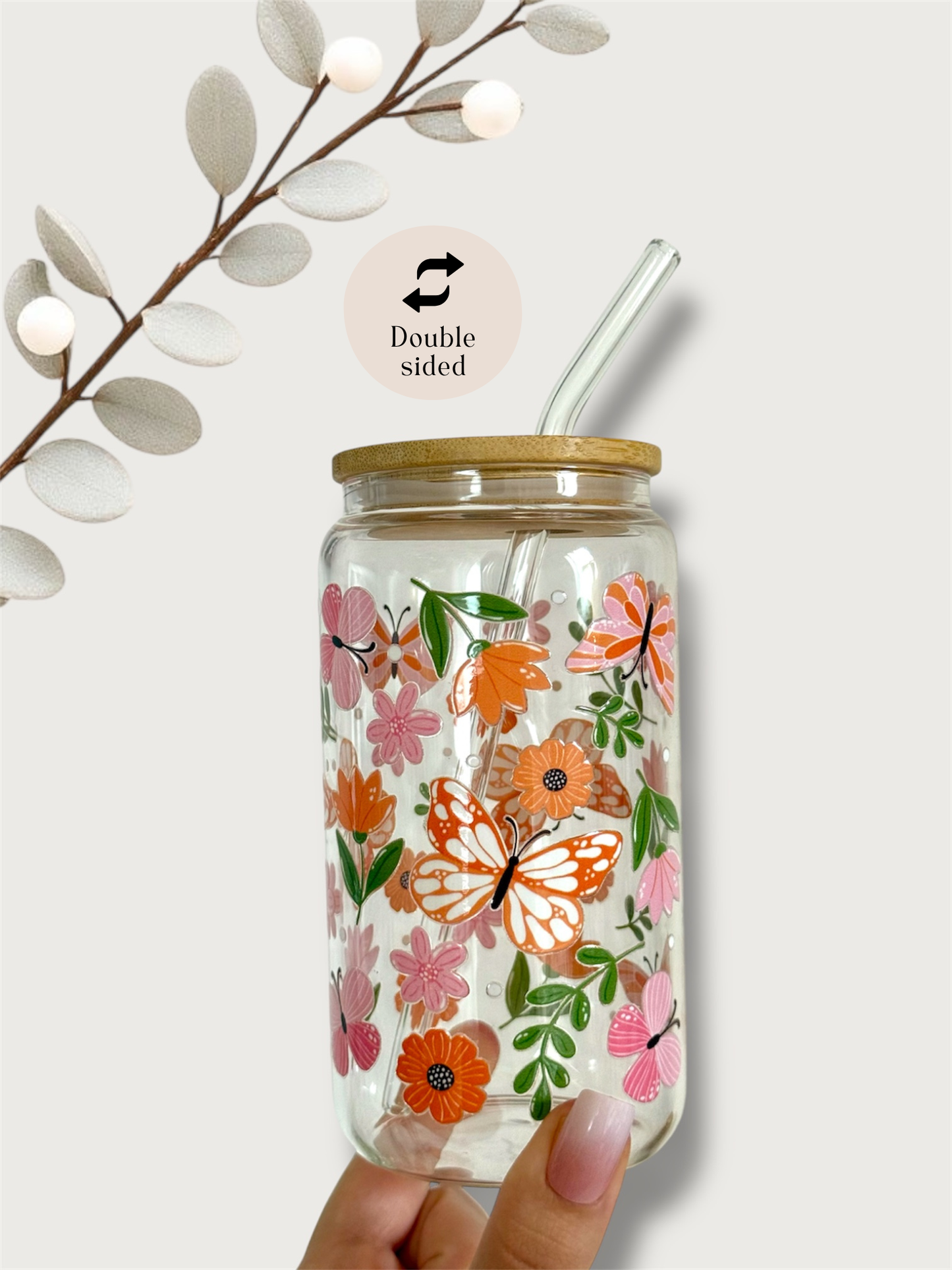 Vaso de Vidrio Butterfly Garden