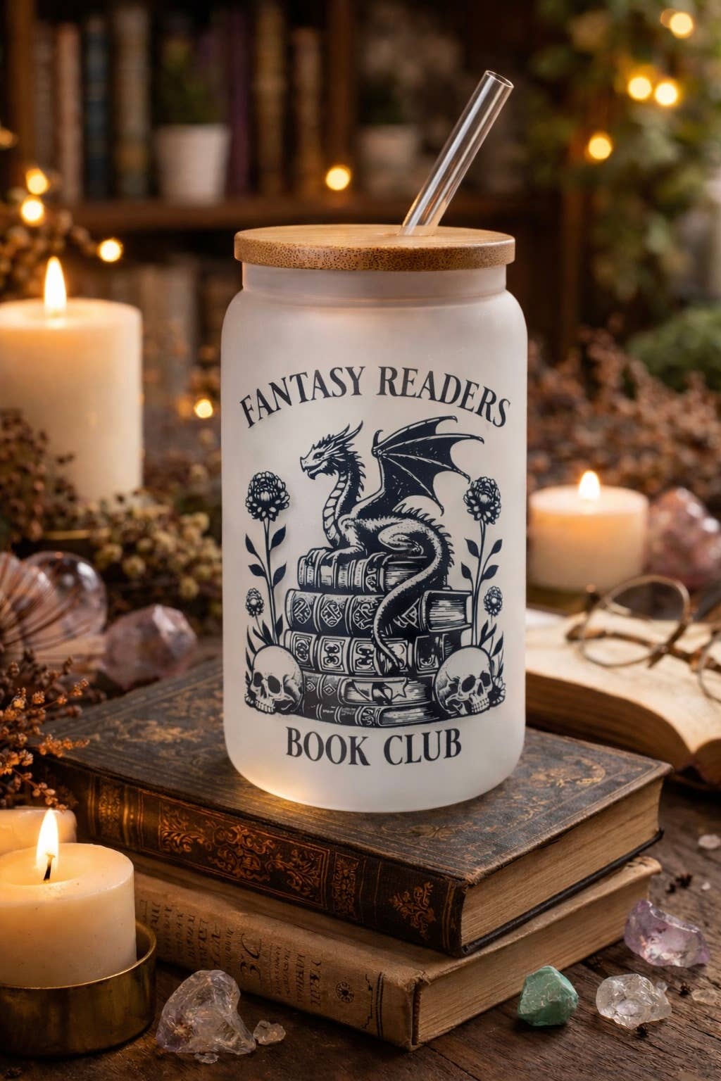 Vaso de Vidrio Fantasy Readers