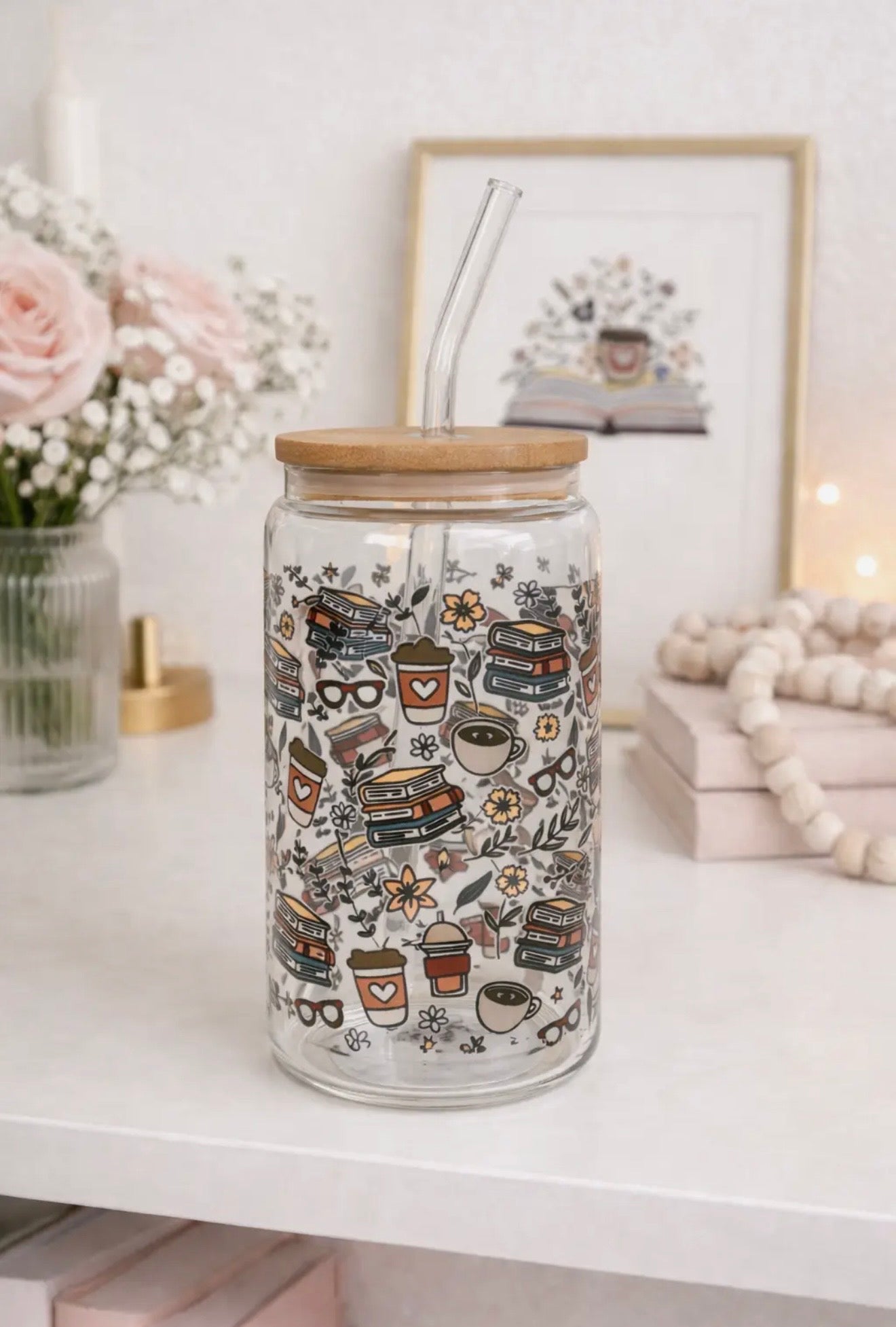 Vaso de Vidrio Bookish Life | 550 ml